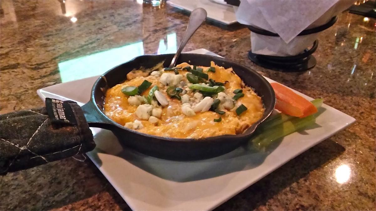 Buffalo chicken dip arrives on schedule at Mystic Station. (Photo: Elisha Siegel)